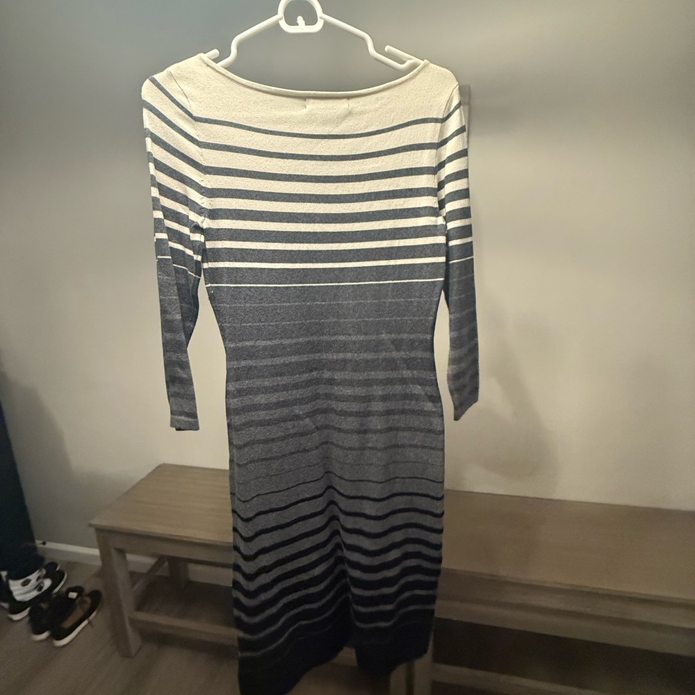 Ralph Lauren Gray and Cream Striped Dress